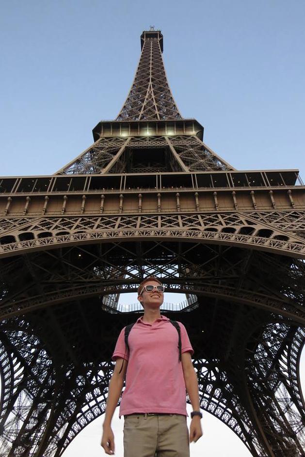 A photo of USFSP student Kevin Ramirez during his trip to Nice in 2015_ when he also traveled with his girlfriend and sister to Paris.