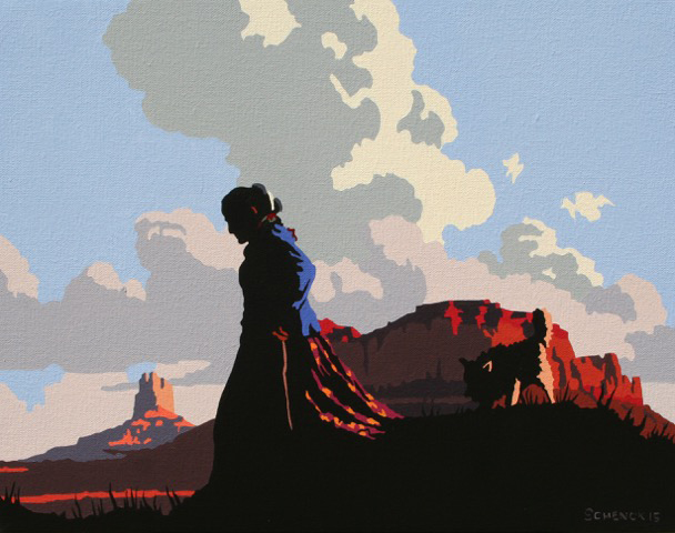 Billy Schenck Study for a Woman and Her Dog