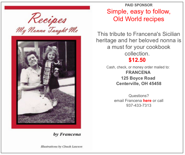 Francena's cookbook ad