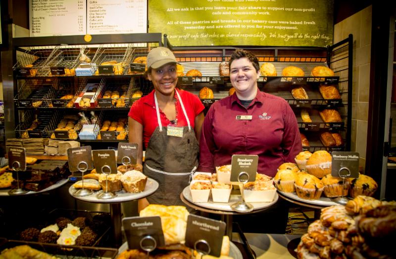 A student working in the PaneraCares program