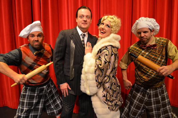 Joey Chapman (Gangster), Jalyn Green (Feldzeig), Zandi Carlson (Kitty), Benjamin Cournoyer (Gangster); Photo: Dominique Cantwell