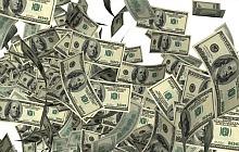 Cash falling from above