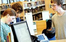 Teens using the Library