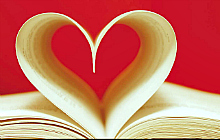 Heart made of book pages
