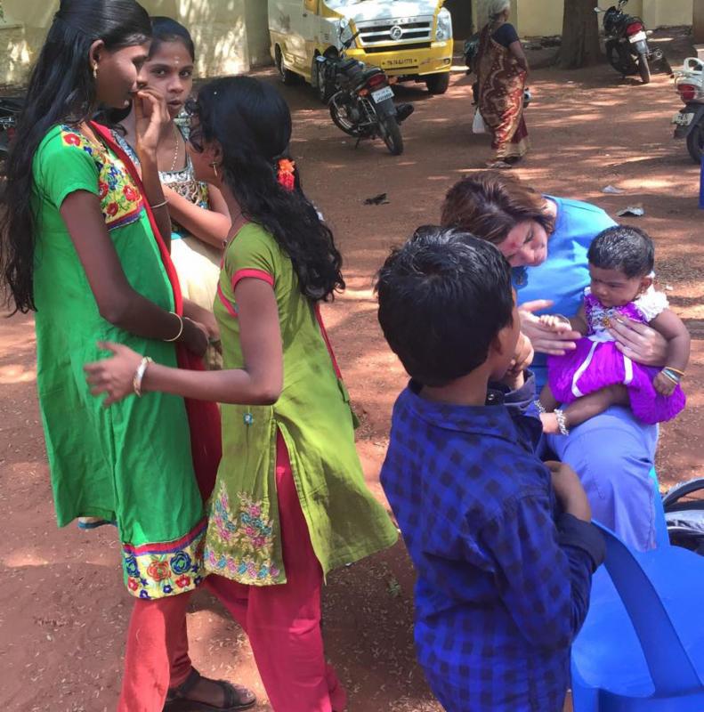 DeAnn Vickles, UCH facilities coordinator, on a mission in India in April-May 2015