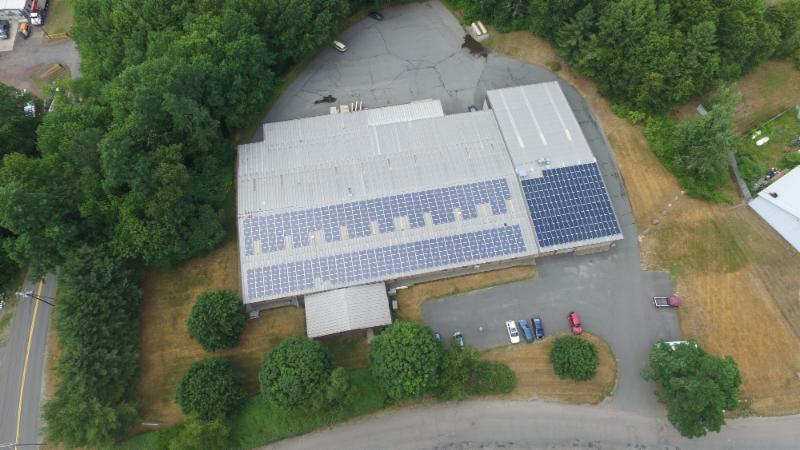 The new panels are to the right. Even though there are fewer_ they generate just as much power as the originals ones