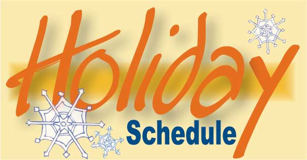 Holiday Schedule