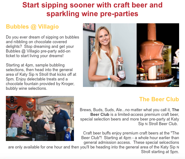 Katy Sip N Stroll Benefiting The Ballard House!