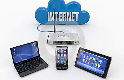 internet image with computers and tablets