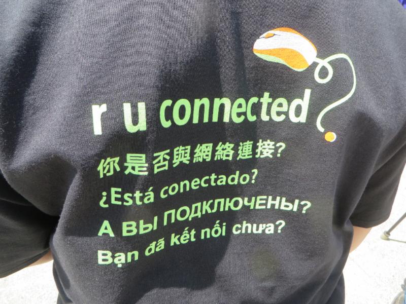 t-shirt that asks ru connected in different languages