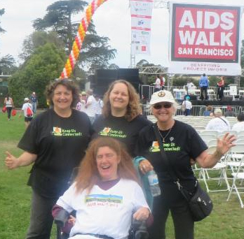 4 walkers at AIDS Walk