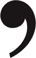 Large black comma