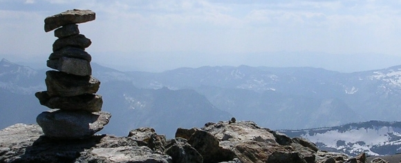 mountaintop-rock cairn