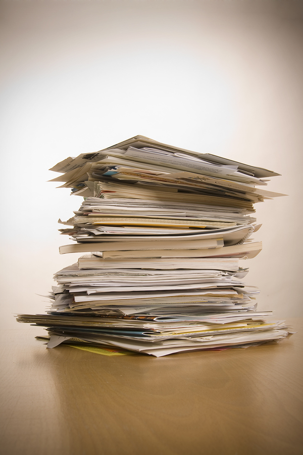 big stack of papers  documents  business background