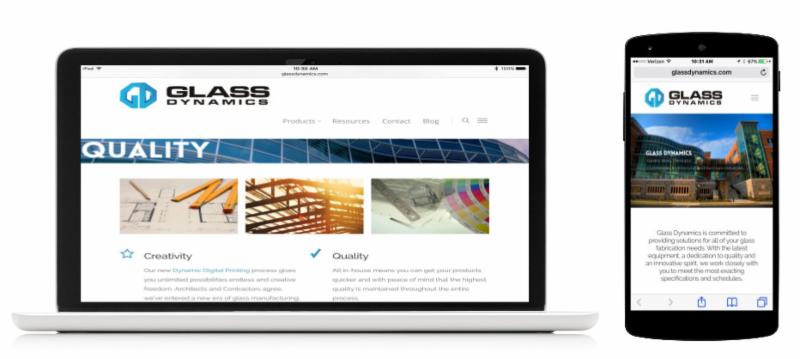 iPhone and laptop images displaying GD new website