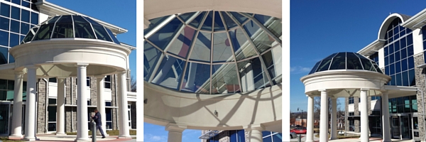 collage of Harrisonburg City Hall skylights