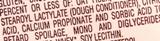 List of ingredients