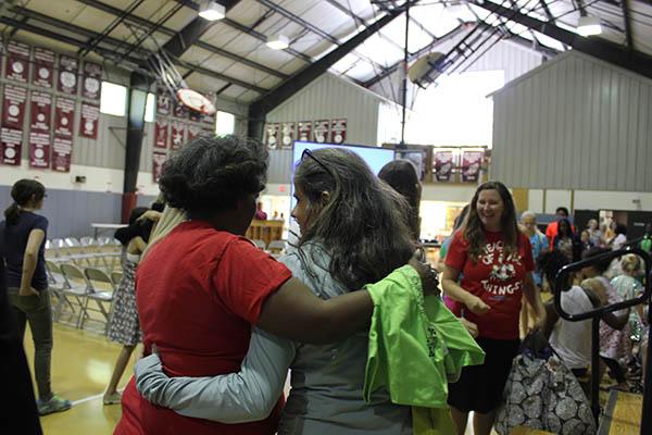 Faculty hug