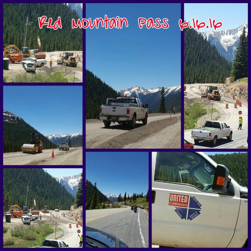 Collage of construction work in the mountains