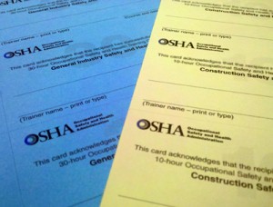 OSHA Outreach Cards
