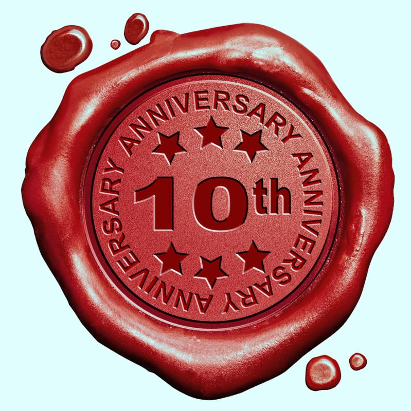 10th anniversary ten year jubilee red wax seal stamp 