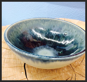 Bowls on the Edge Blue Ceramic Bowl