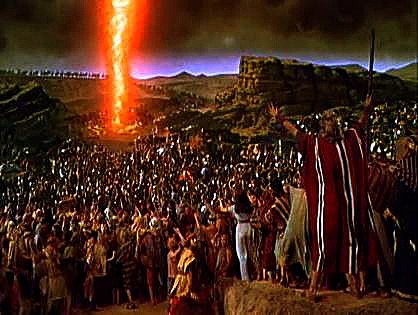 Light from the pillar of cloud between the Egyptians and the Israelites during the Exodus