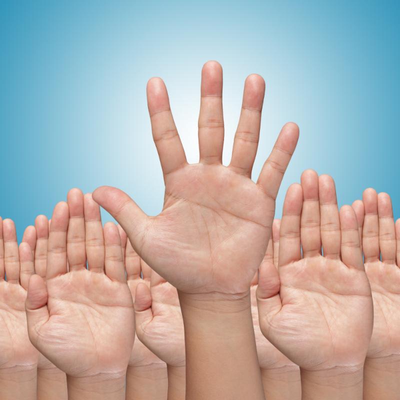 Many Hands Raised