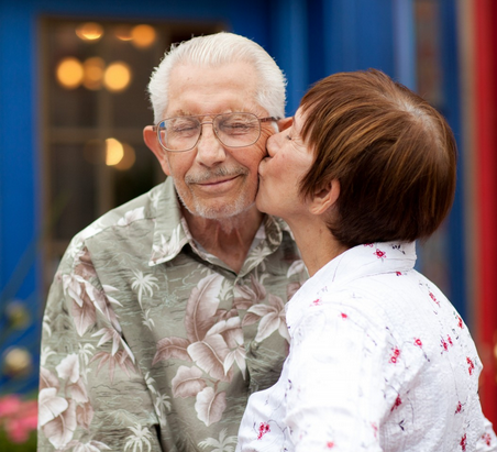 photo of couple kissing