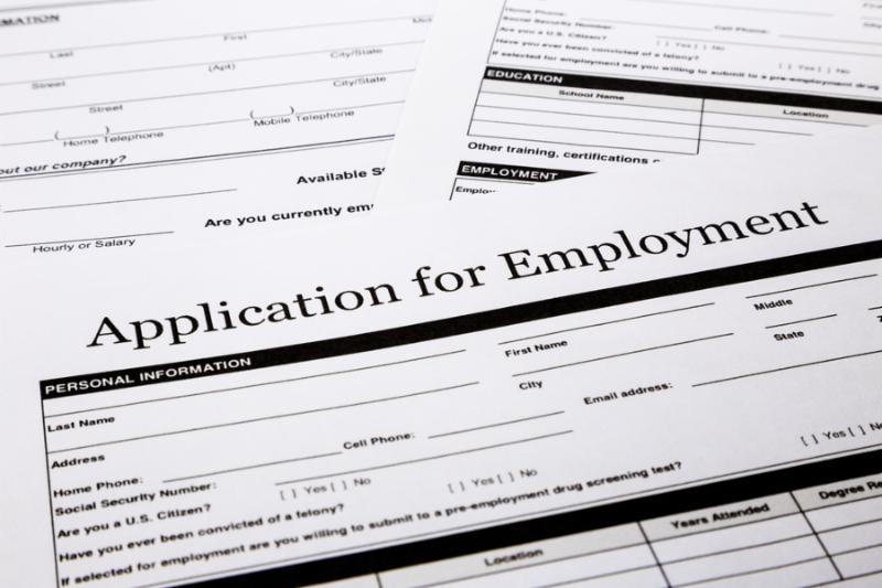 employment application form human resources and business concepts