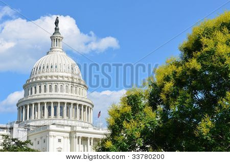US Capitol Building in a cloudy summer day - Washington DC