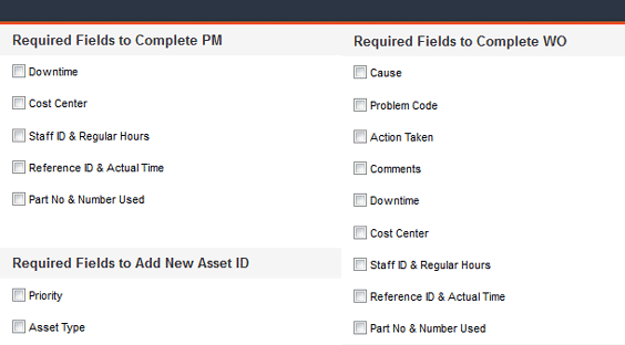 Required Fields